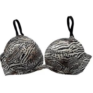 Victoria's Secret Biofit Pushup Bra 34DD Convertible Sexy Leopard Print Sparkle